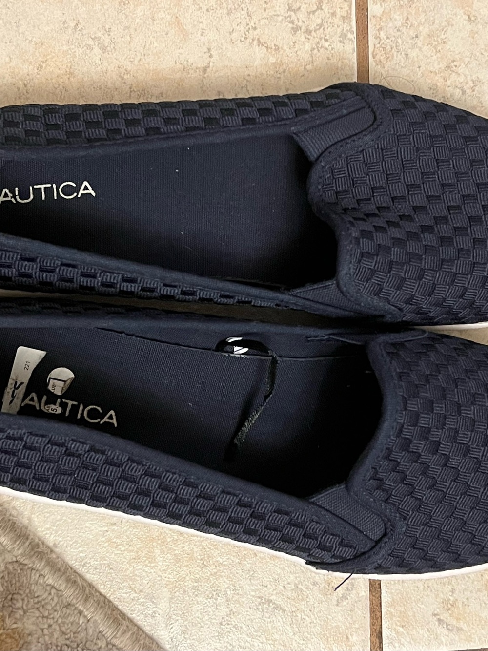 Nautica Women's Navy Woven Slip-On Flats